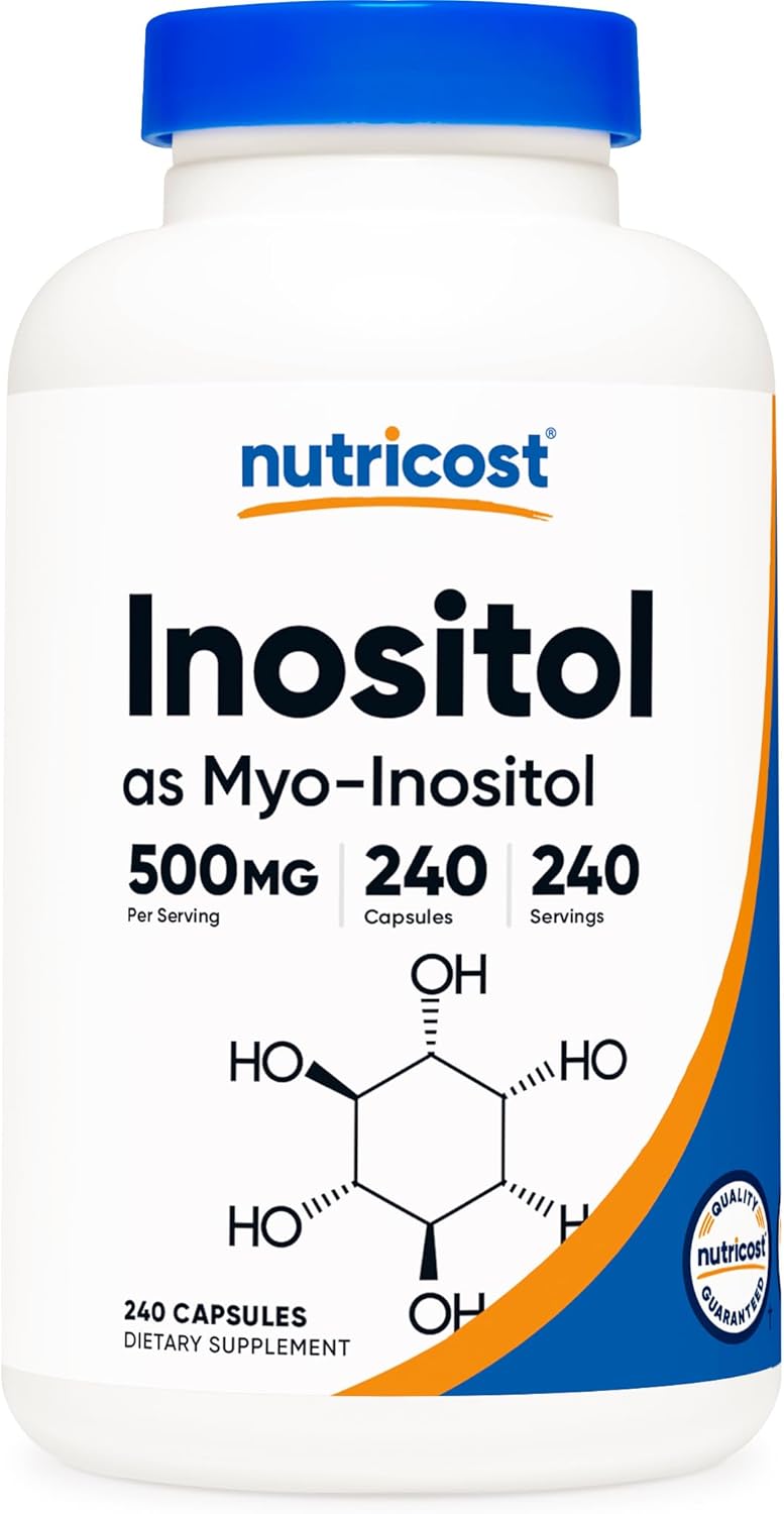 Nutricost Inositol Capsules 500mg, 240 Capsules - Veggie Capsules, Non-GMO, Gluten-free (Myo-Inositol) - görsel 1