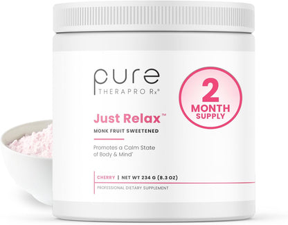 Pure Therapro Rx Just Relax Cherry - 60 Servings | Promotes Relaxed Mood & Healthy Blood Pressure | Myo-inositol, Di-Magnesium Malate, GABA, Taurine, & L-Theanine