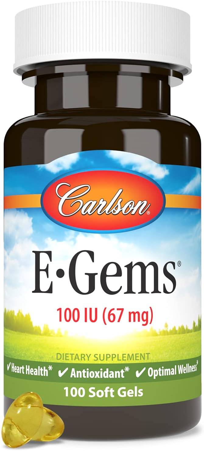 Carlson E-Gems Natural-Source Vitamin E 100 IU (67 mg) - 100 Soft Gels - görsel 5