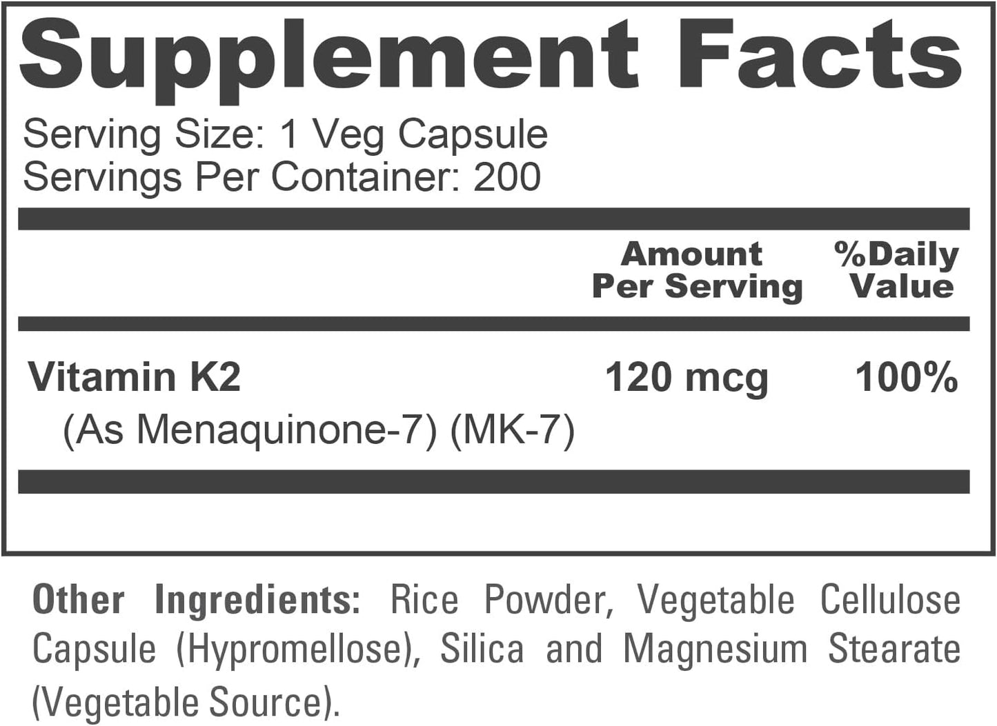 NusaPure Vitamin K2 MK7 120 mcg 200 Veggie Caps (Soya-free, Non-GM, Vegan) - görsel 4