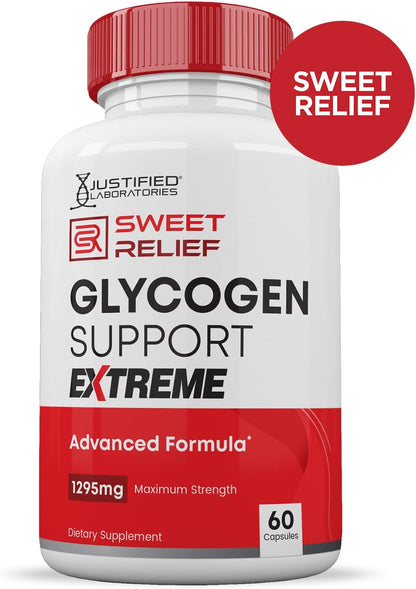 Justified Laboratories Sweet Relief Glycogen Support Extreme - 1295mg Herbal & Vitamin Blend, 120 Capsules (Twin Pack)