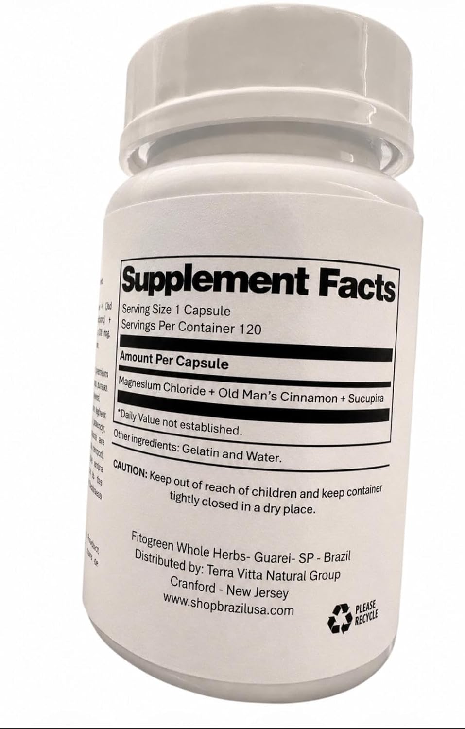 Magnesium Chloride+ Old Man's Cinnamon+ Sucupira 500 mg (120 Capsules) Plant Based - görsel 3