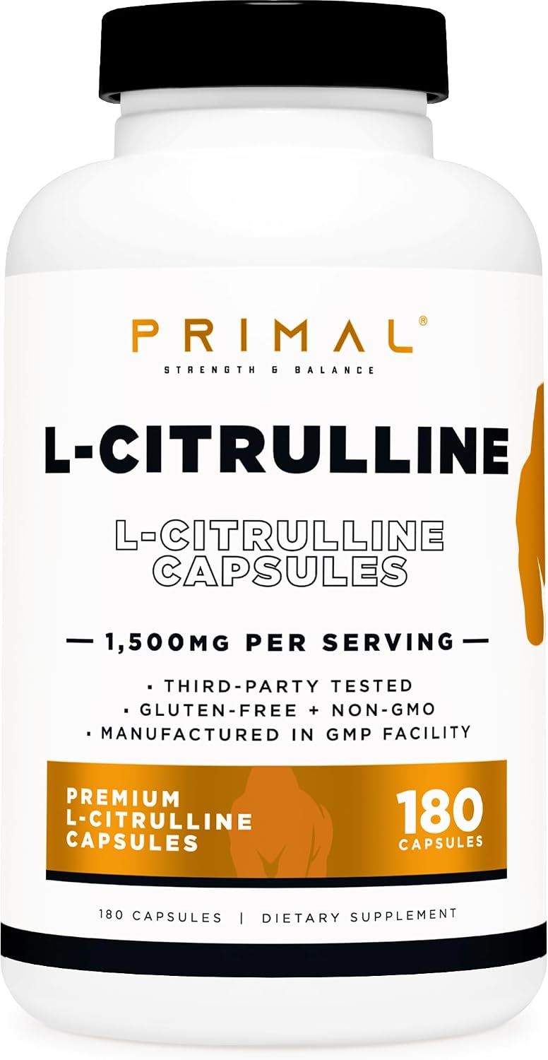 Primal L-Citrulline Capsules (180 Capsules, 1,500 mg Per Serving) - görsel 1