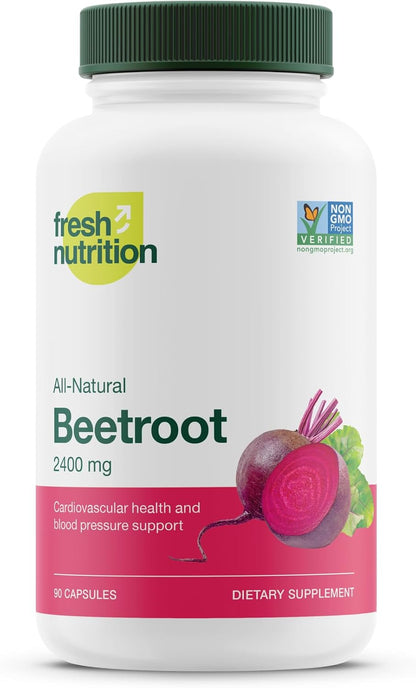Organic Beet Root Capsules – 2400mg Potent Dose – Antioxidant Support – Vegan, Non-GMO, Gluten-Free