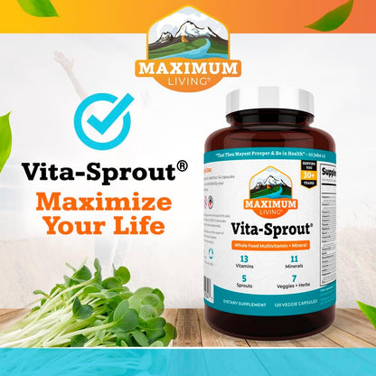 Vita-Sprout Whole-Food Multivitamin & Phytonutrient Blend, 120 Capsules