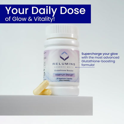 Relumins Advanced Vitamin C MAX Complex and Glutathione Booster Nutrient Capsules Set – Advanced Formula for Radiant Look, Enhanced Absorption, Food Supplement, 2-Piece Capsule Set