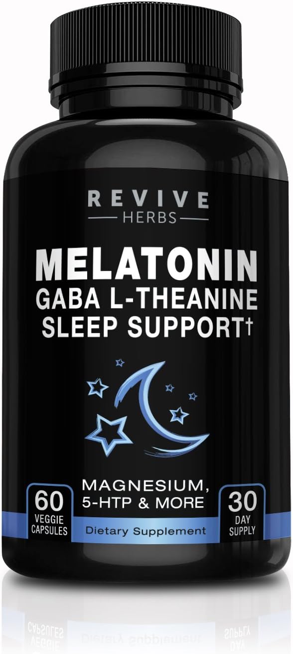 Melatonin, GABA, L-Theanine - 60 Vegetarian Capsules - görsel 1
