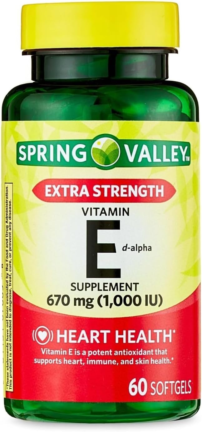 Vitamin E 670mg (1,000 IU) Extra Strength Softgels – 60 Softgels per Bottle (Pack of 2) - görsel 5