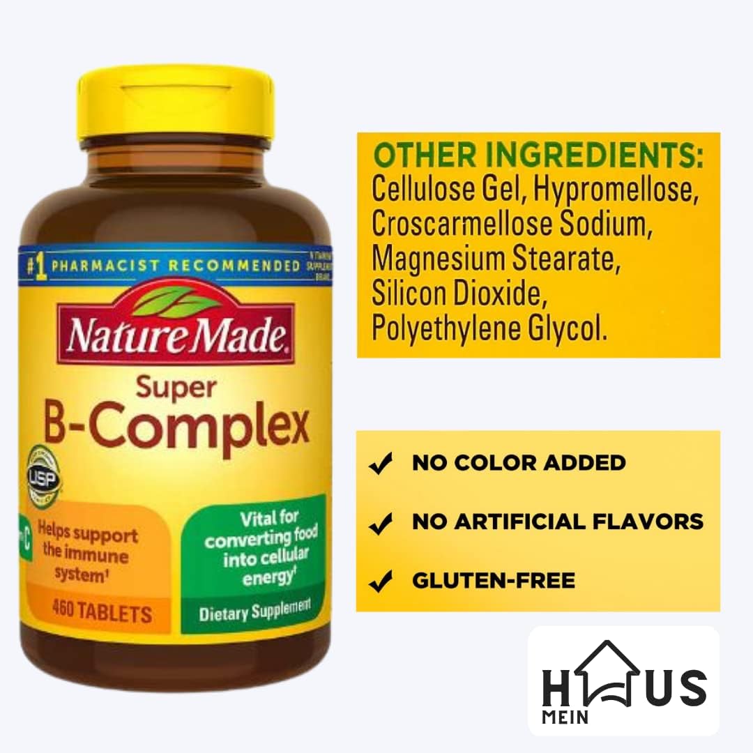Nature Made Super B Energy Complex – B-Complex Food Supplement, 460 Tablets - görsel 4