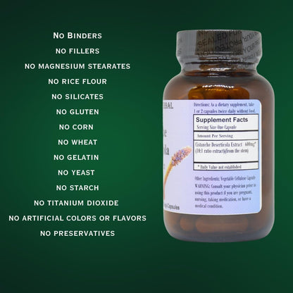 Barlowe's Herbal Elixirs Cistanche Extract | Cistanche Deserticola | 10:1 | 600 mg Per Capsule | 60 Vegetable Capsules | Stearate Free | Glass Bottle | Non GMO
