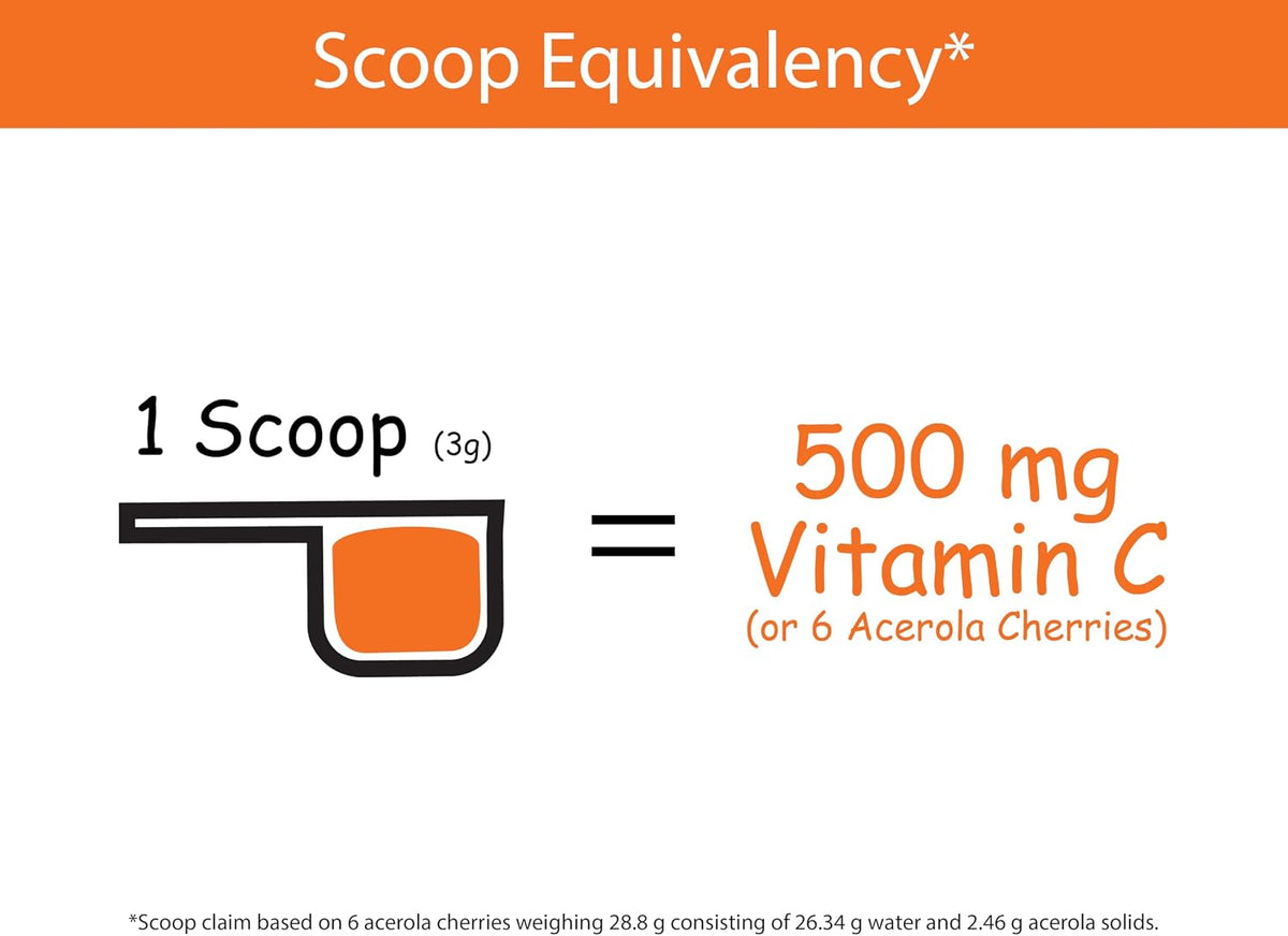 Organic Acerola Powder, Freeze-Dried: 60 Servings | 500 mg Natural Vitamin C from Whole-Food - görsel 5
