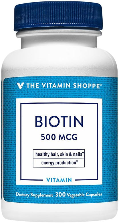 The Vitamin Shoppe Biotin 500mcg - Hair, – Form: The biologically active form is d-biotin. Our product contains – Image 1