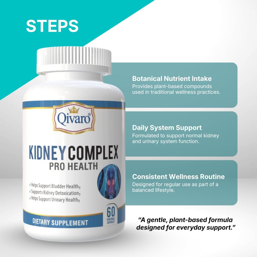 Qivaro Kidney Complex Pro-Health - Kidney Support Supplement with Cranberry Extract - 60 Vegetable Capsules - görsel 5
