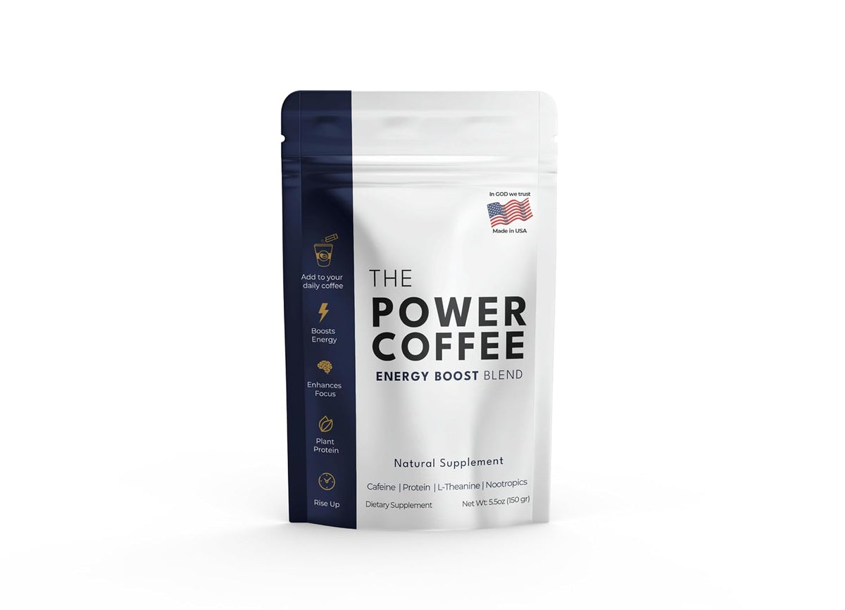 The Power Coffee – Nootropic Supplement with Matcha, Ginkgo & Taurine | All-Day Energy & Focus | Vegan, Keto, Sugar-Free | 150g (15 Servings) - görsel 1