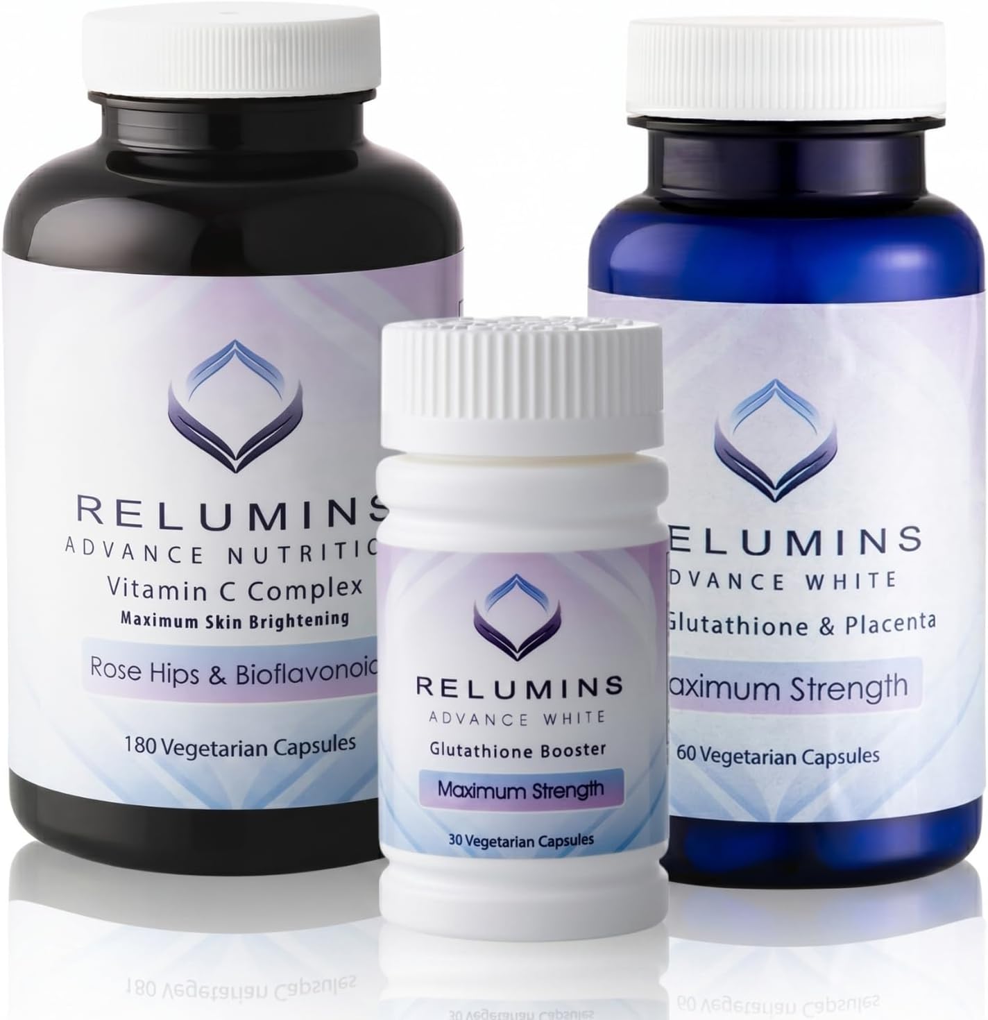 Relumins Advanced Skin Supplement Set - L-Glutathione Complex, Vitamin C, and Antioxidant Support - Nourishing Formula for Healthy Skin - 30-Day Supply - görsel 1