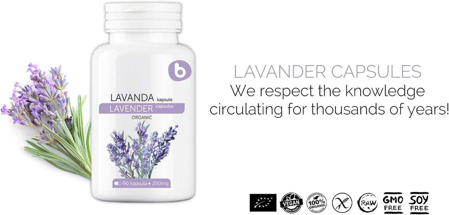 Organic Lavender Capsules – Lavender Pills for Relaxation and Balance – Natural Supplement – Non-GMO, Gluten-Free – 90 Vegan Capsules - görsel 5