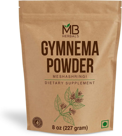 MB Herbals Gymnema Leaf Powder - 227g Pure Meshashringi