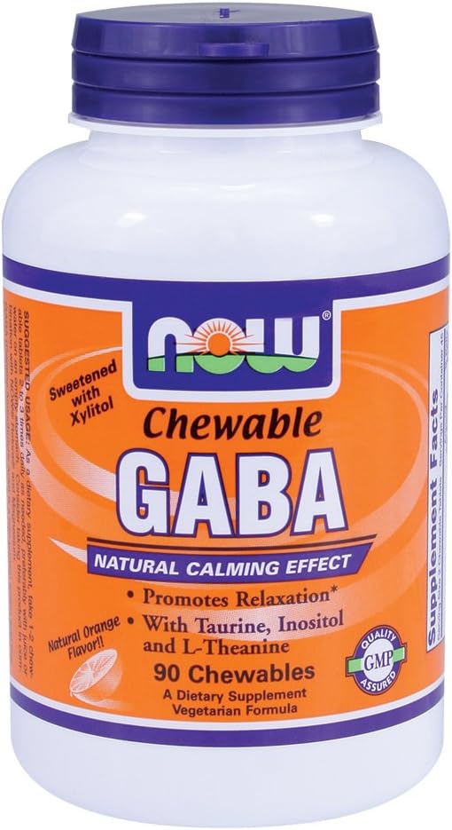 NOW Foods GABA Orange Flavour Chewable - 90 Chewables - görsel 1