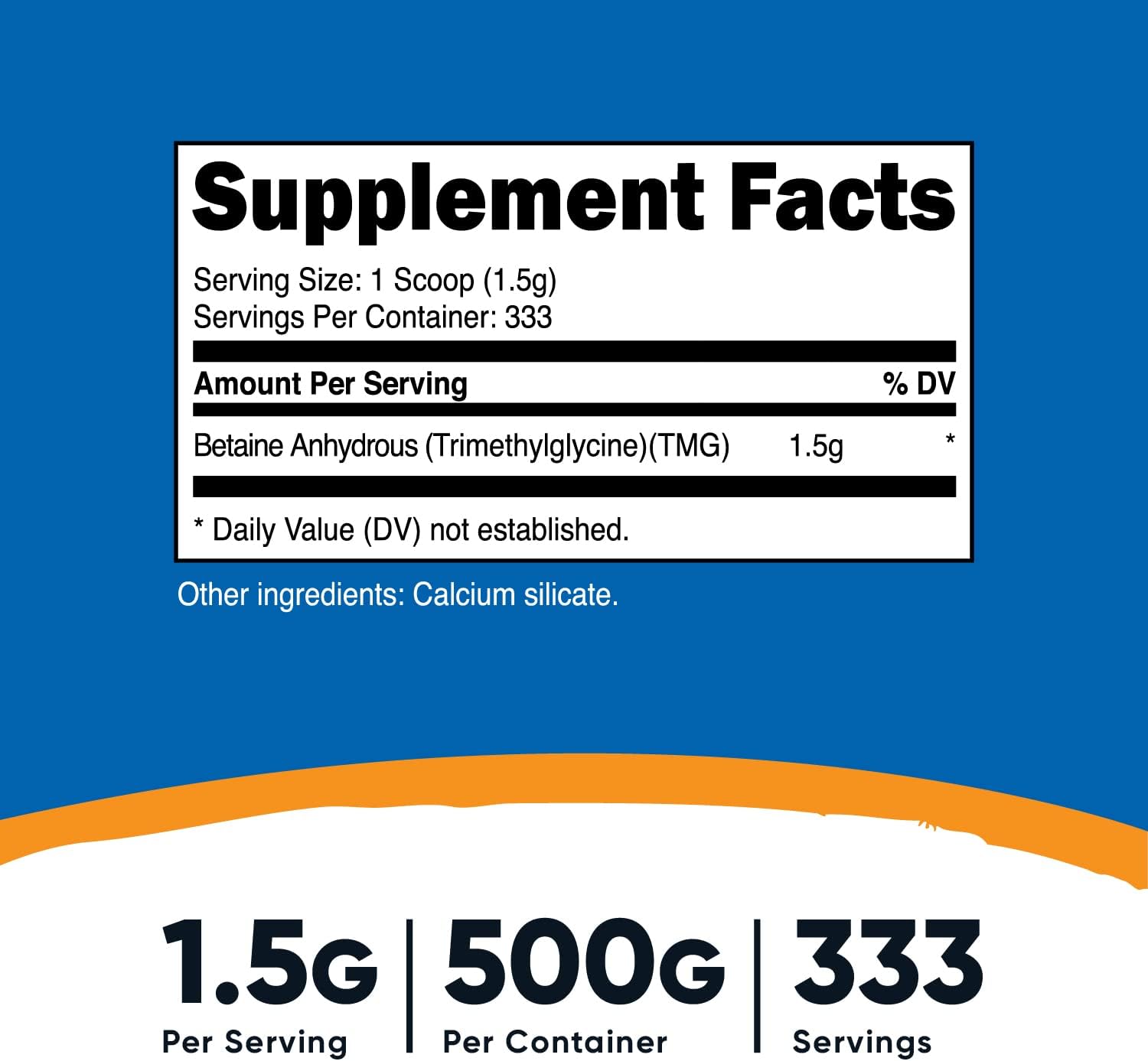 Nutricost Betaine Anhydrous (TMG) Powder - 500g (3-Pack) - görsel 2