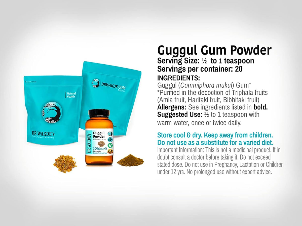 DR WAKDE'S Guggul Powder (Mukul Myrrh | Commiphora mukul) - 100g | Pure, Raw and Dried Powder | Natural Aroma and Freshness | Fine Powder | Vegan | Premium Grade | Nothing Added, Nothing Removed - görsel 3