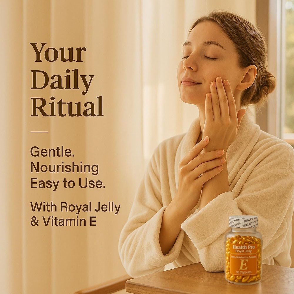 Nu-Health Royal Jelly Vitamin E Skin Oil Capsules, 90 Capsules for Face – Image 3