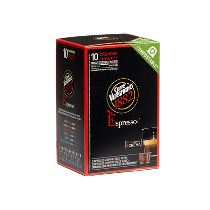 Caffe Vergnano Cremoso Capsules Compatible with Nespresso OriginalLine Machines - 50 Pack