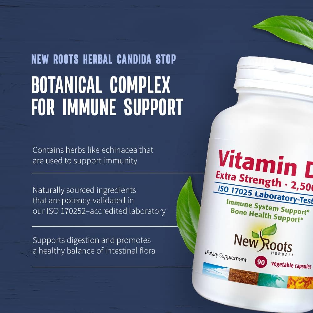 NEW ROOTS HERBAL Vitamin D3 2,500 IU (62.5 µg) – Non-GMO & Gluten-Free (90 Veg Caps) - görsel 3