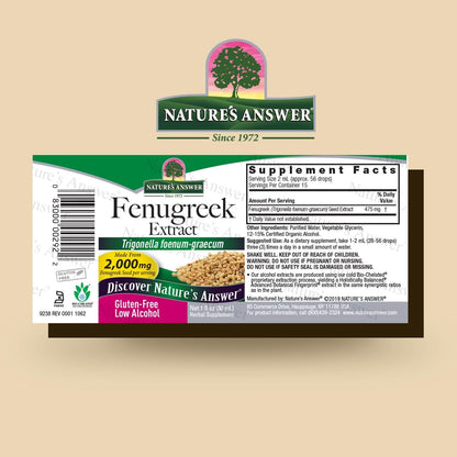 Nature's Answer Fenugreek Seed Extract – Liquid, 30 ml (1 fl oz)