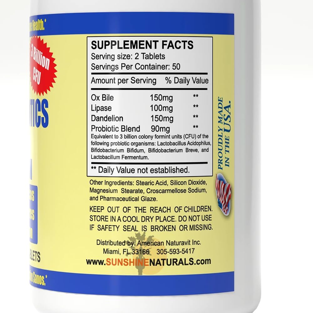 Sunshine Naturals Super Probiotics Supplement - 100 Capsules - görsel 4