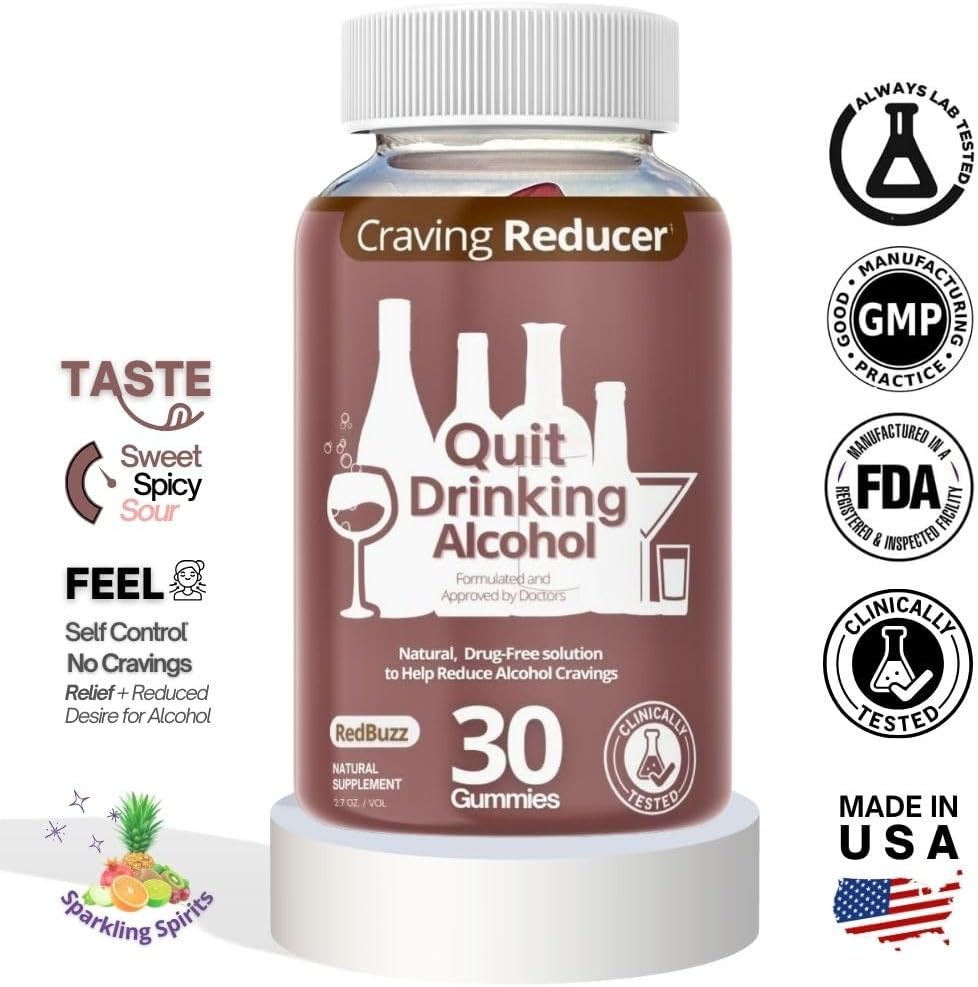 Drop The Craving Quit Alcohol Gummy - Craving Support - 60 Gummies - görsel 7