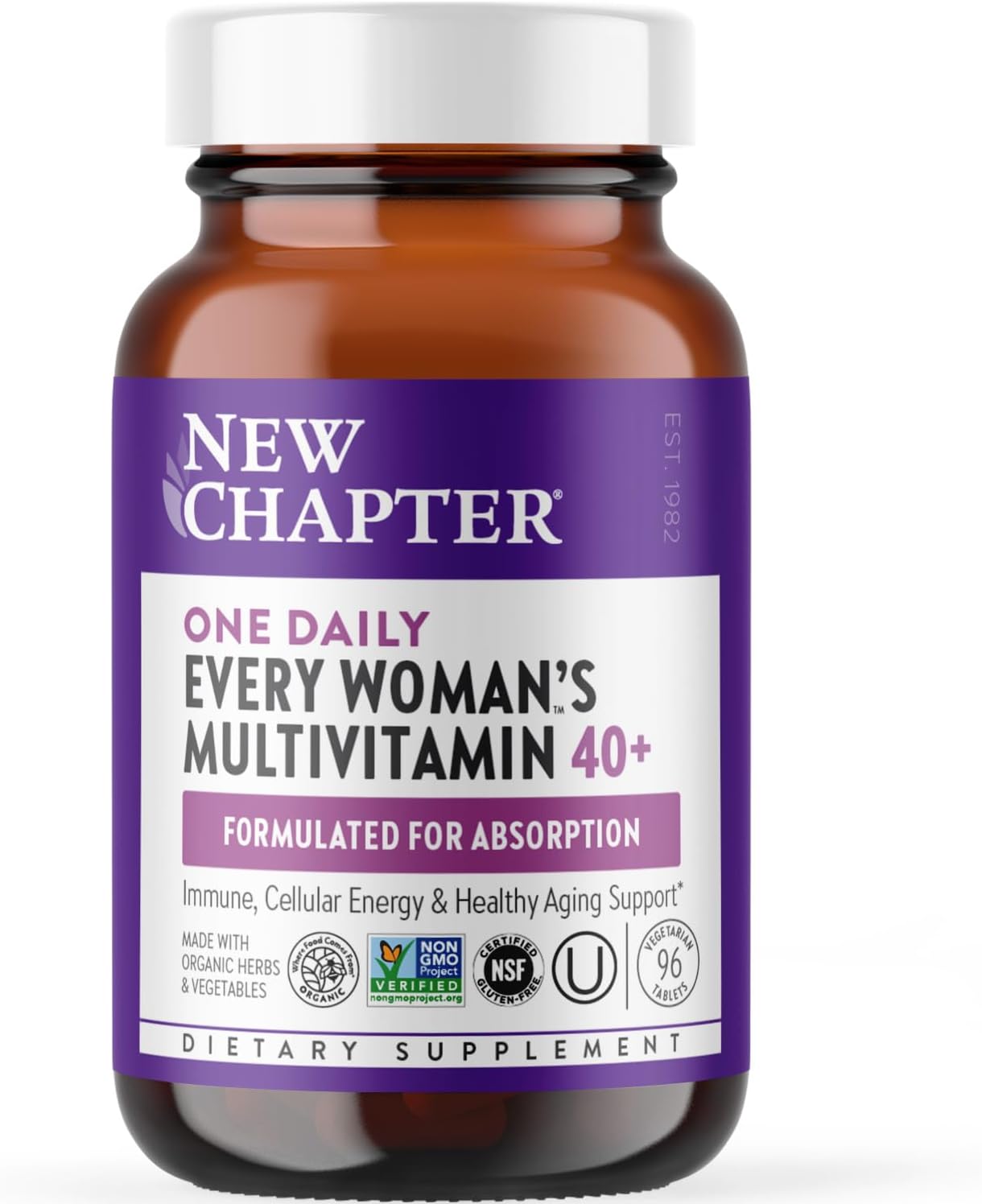 New Chapter Every Woman's One Daily 40+ Fermented Multivitamin for Women – Non-GM, Gluten-free, Vegetarian – 48 Tablets - görsel 10