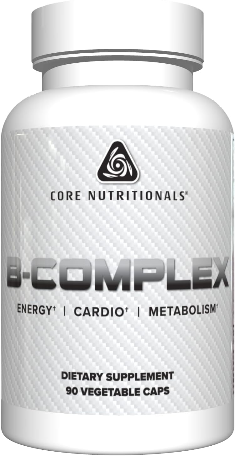 Core Nutritionals B Complex - Essential 8 B Vitamins with Choline & Inositol for Energy, Cognitive Function and Mood Balance - 90 Vegetable Capsules - görsel 1