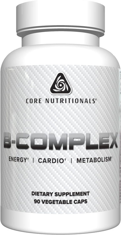 Core Nutritionals B Complex - Essential 8 B Vitamins with Choline & Inositol for Energy, Cognitive Function and Mood Balance - 90 Vegetable Capsules