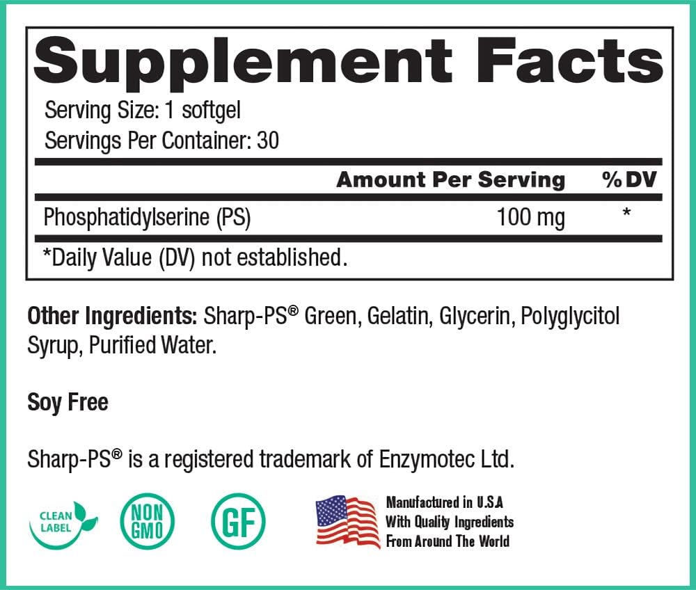 Peak Pure & Natural Peak PS Phosphatidylserine 100 mg Cognitive Support Supplement, 30 Softgels - görsel 2