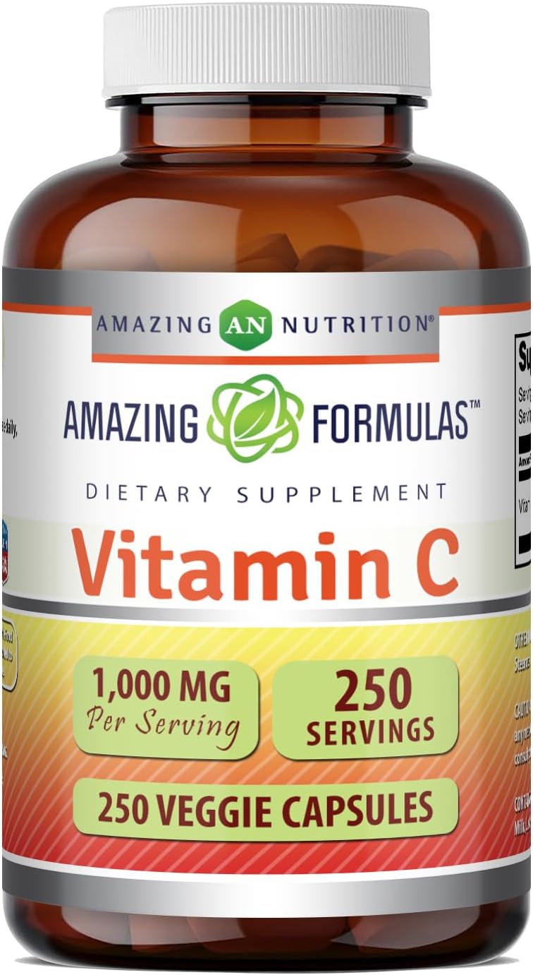 Amazing Formulae Vitamin C Supplement | 1000 mg | Veggie Capsules | Non-GMO | Gluten-Free | Made in USA (100 Count, 1 Pack) - görsel 7