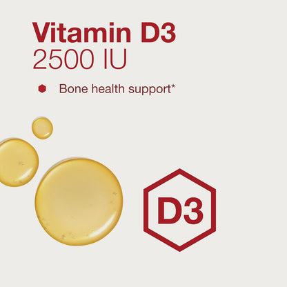 Protocol for Life Balance Liquid D3 and MK-7, 2500 IU Vitamin D3 & 100 mcg Vitamin K2, Bone and Cardiovascular Support, 30 ml