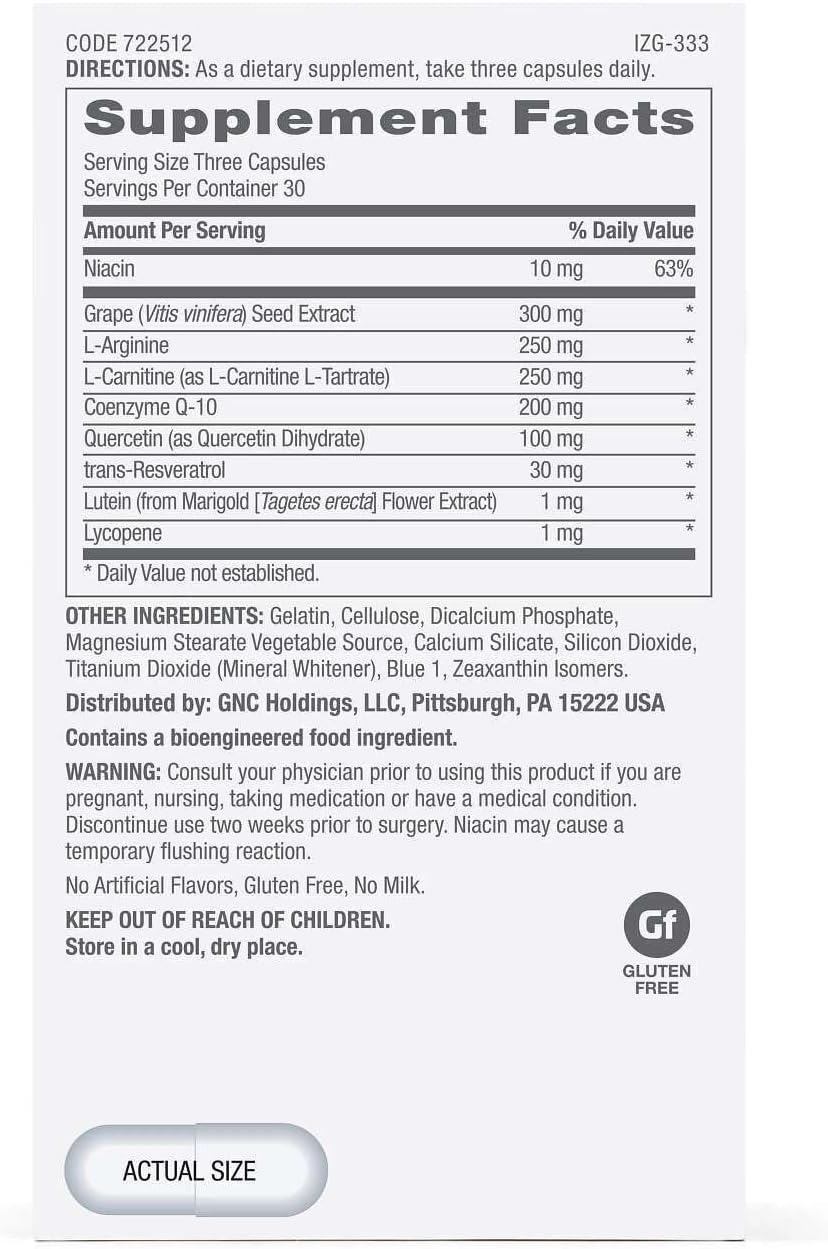 GNC Preventive Nutrition Healthy Blood Pressure Formula – 90 Capsules - görsel 3