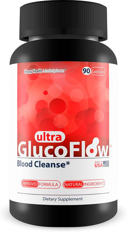 Ultra Gluco Flow - Improved Formula - Blood Cleanse Detox Support Capsules