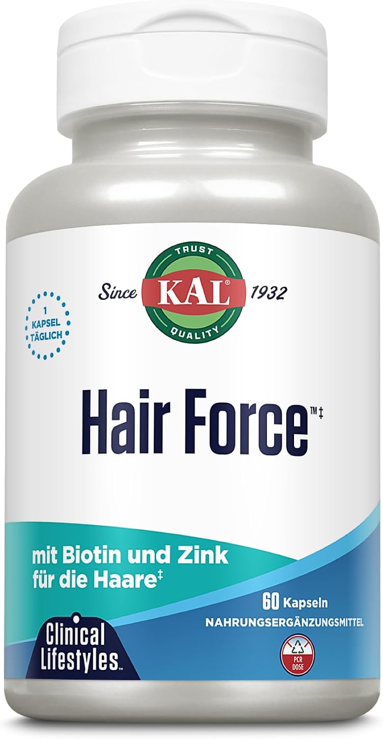 Kal Hair Force Capsules - High Potency Biotin & MSM, 60 Count - görsel 1