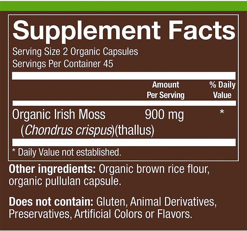 plnt Organic Sea Moss - Marine Algae Superfood, 900mg Organic Irish Moss (90 Capsules) - görsel 2