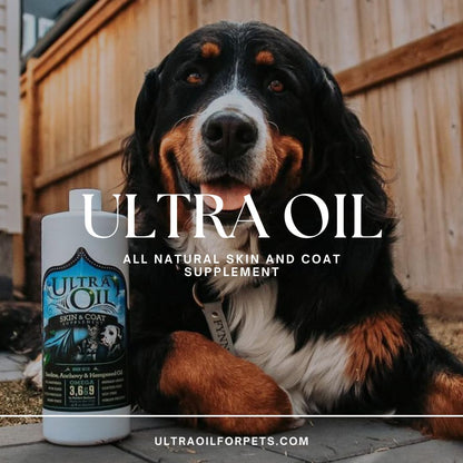 Ultra Oil Dog & Cat Supplement with Hemp, Flaxseed & Fish Oils - 946ml - For Dry Skin, Dull Coat, Hot Spots, Dandruff, Allergies