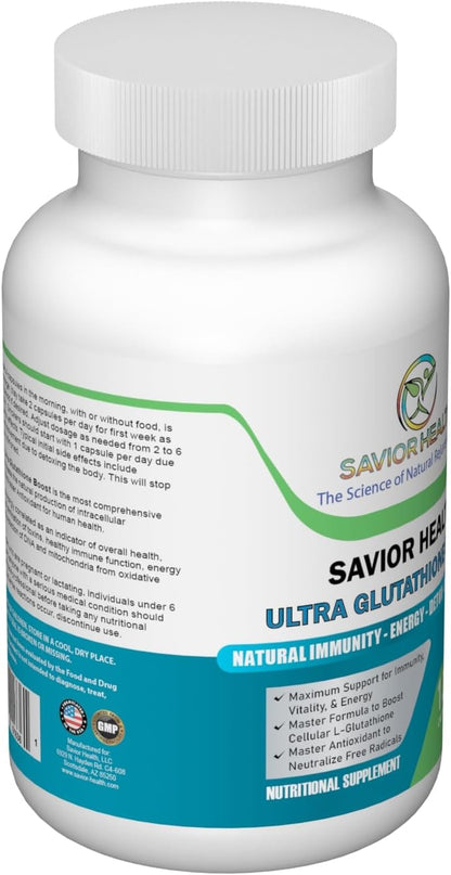 Saviour Health Ultra Glutathione Boost, 120 Veggie Capsules