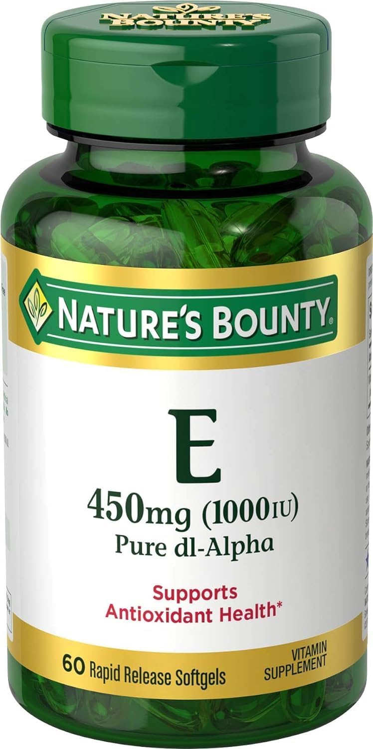 Nature's Bounty Vitamin E 1000 IU Softgels, DL-alpha, 300 Softgels (Pack of 5) - görsel 1