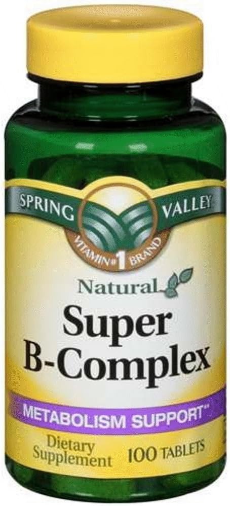 Spring Valley Super B-Complex, Metabolism Support, 100 Tablets - görsel 1