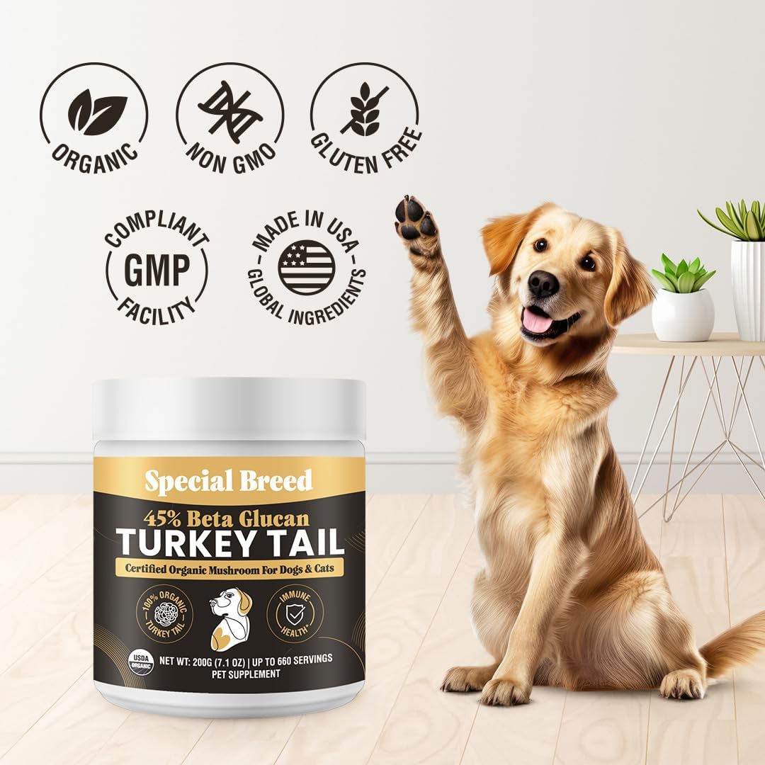 Special Breed Organic Turkey Tail Mushroom for Dogs and Cats, 660 Servings - görsel 5