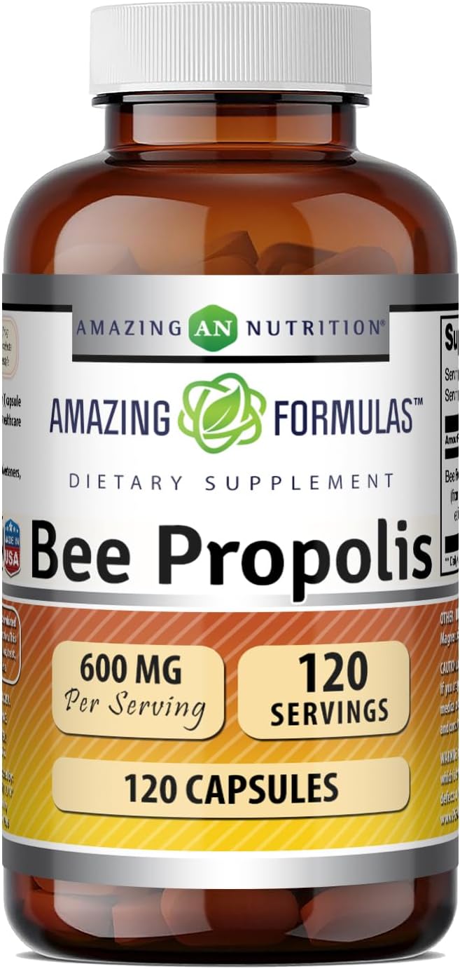 Amazing Formulae Bee Propolis Supplement – 600mg, 120 Capsules - görsel 1