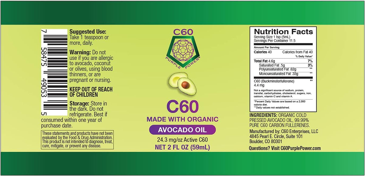 C60 Power - 99.99% Pure Carbon Fullerenes in Organic Avocado Oil, 60 ml - görsel 7