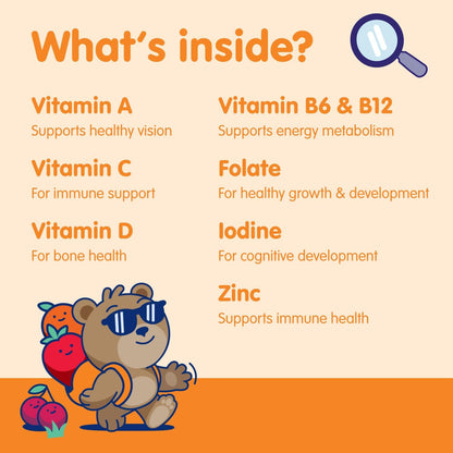 DR. MORITZ Kids Multivitamin Gummies | 14 Essential Vitamins | Daily Supplement for Ages 2+ | 60 Gummies