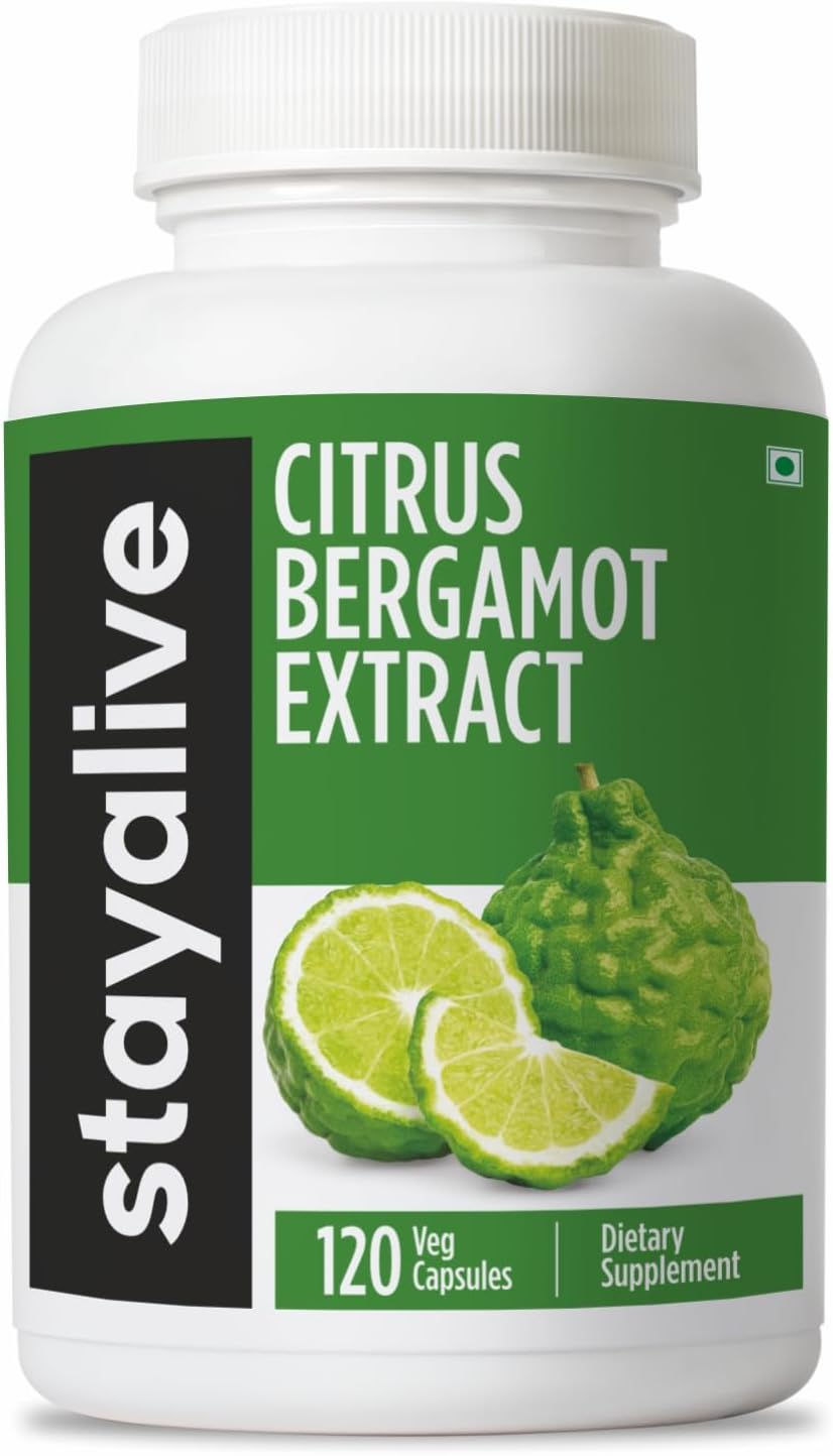 StayAlive Citrus Bergamot Capsules 1000mg, 30:1 Super Extract with 50% Polyphenolic Flavanones, 120 Capsules - görsel 1