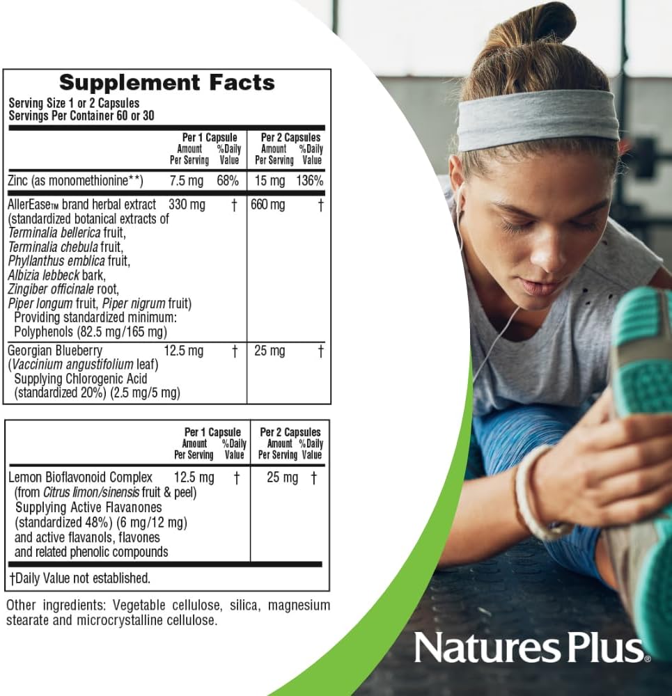 NaturesPlus Advanced Therapeutics Aller-7 Rx-Respiration - 60 Vegetarian Capsules - görsel 4